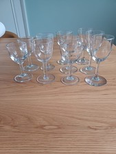 Set of 10 various victorian/edwardian sherry/port glasses.  Hand blown.