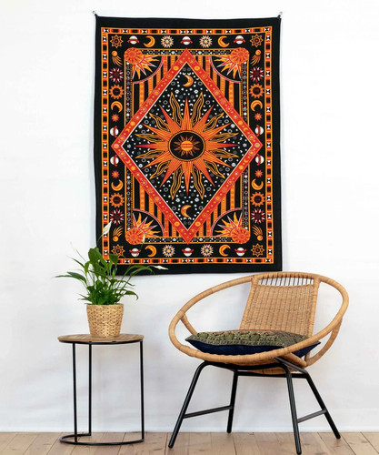 Burning sun moon mystic wall - sun,