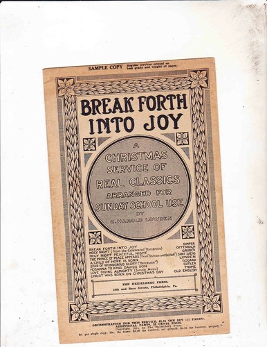 Break forth into - forth,