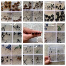 Heidifeathers® 16 x Pairs Glass Eyes - Mixed Colours /Size Packs, Needle Felting