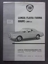 LANCIA FLAVIA FARINA COUPE 1.8 orig 1964 UK Mkt Road Test Brochure