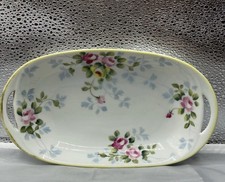 Nippon Trinket Dish Bowl Vanity Tray Hand Painted Floral 8 5/8”