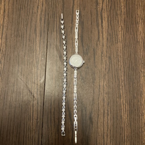 Silver bracelet and matching - and,