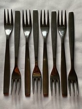 8 Vintage Viners Table Forks, Mid Century Modern, Gerald Benney, Chelsea