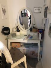 IKEA HEMNES Dressing Table with Mirror White 100x50 cm Glass Top Collection Only