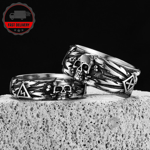 Stainless steel skull - ring, men