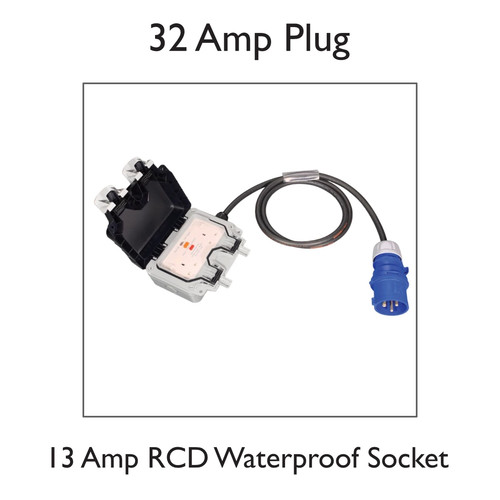 32amp plug 13amp rcd - to,
