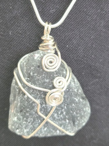 Sea glass necklace - glass, pendant