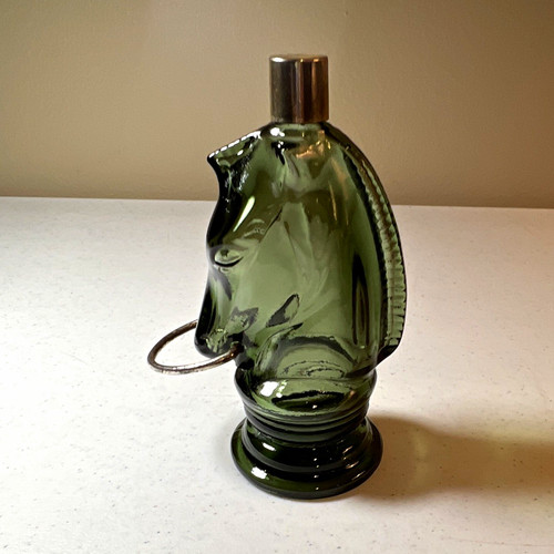 Vintage avon green - glass, horse