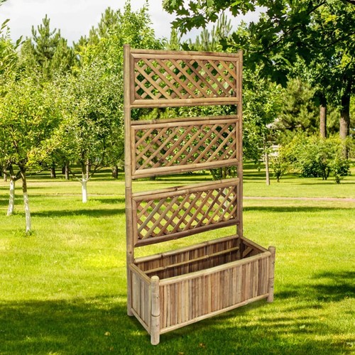 Garden raised bed - with, trellis