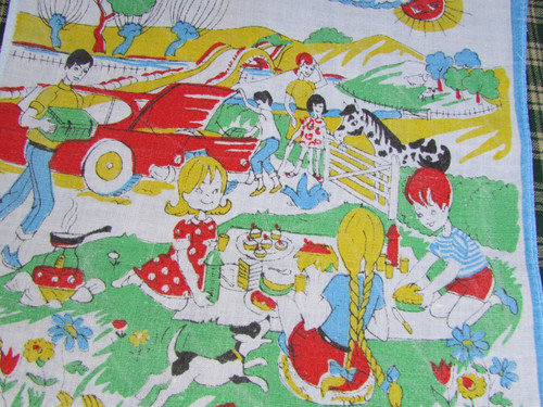 Vintage retro handkerchief - retro,