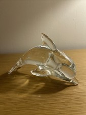 Clear crystal glass dolphin - clear, or