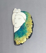 Vintage Large  lucite brooch