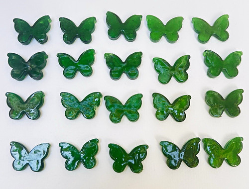 Green glass butterfly - glass,