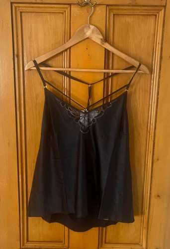 Silk lace chemise size12 black - lace,