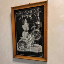 Vintage Mucha Mirror Monaco Monte Carlo Art Nouveau Style Printed Rare 33.5cm