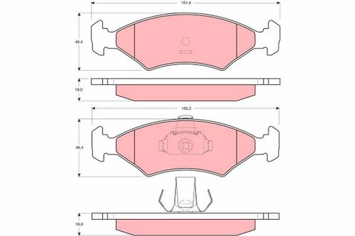 Front axle gdb1222 brake pad - brake,