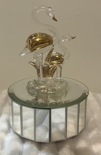 Vtg 1980s swan baby - swan, gold