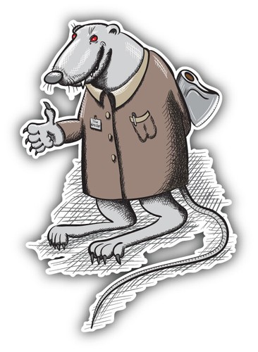 Rat maniac cartoon car bumper - maniac,