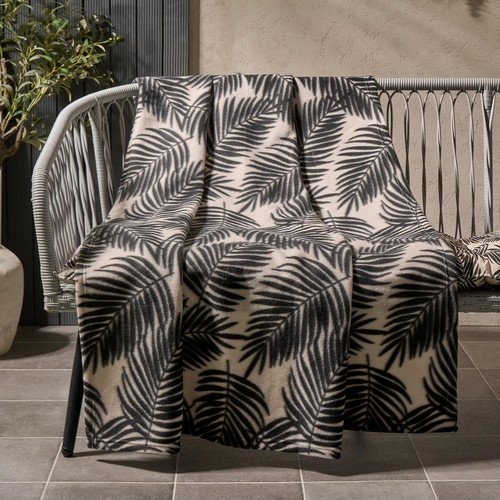 Palm leaf throw over bed - throw,