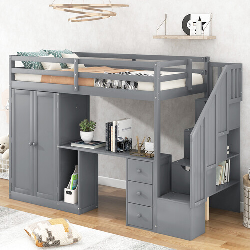 Twin size loft bed - loft, with