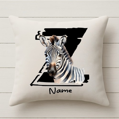 Personalised zebra cushion - personalised,