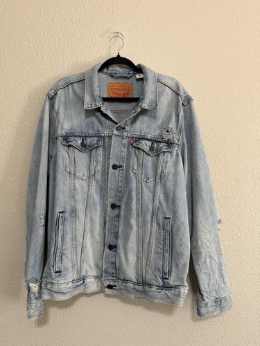 Levi distressed denim jacket - distressed,