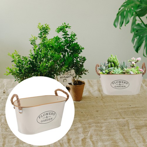 Iron art flower bucket - art,