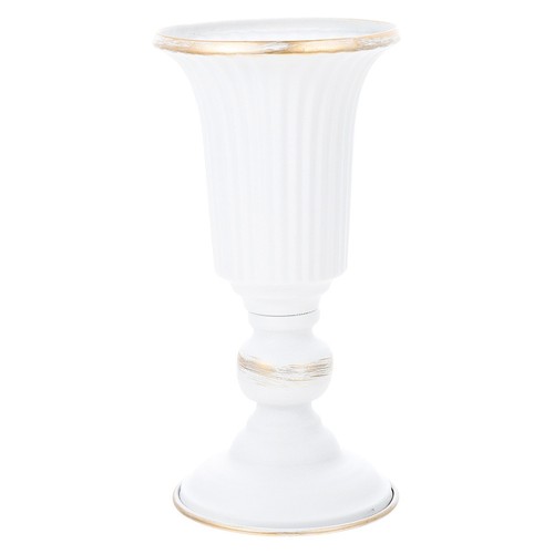 Flowered metal trumpet - metal, vase