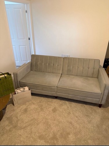 Velvet sofa bed - velvet, 3