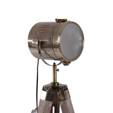 HOMCOM Industrial Tripod Floor Lamp, Nautical Searchlight with Adjustable Height