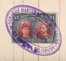 1914 Rhodesia Complete Liquidation Estate A/C £1 Scarlet & Black Double Head.