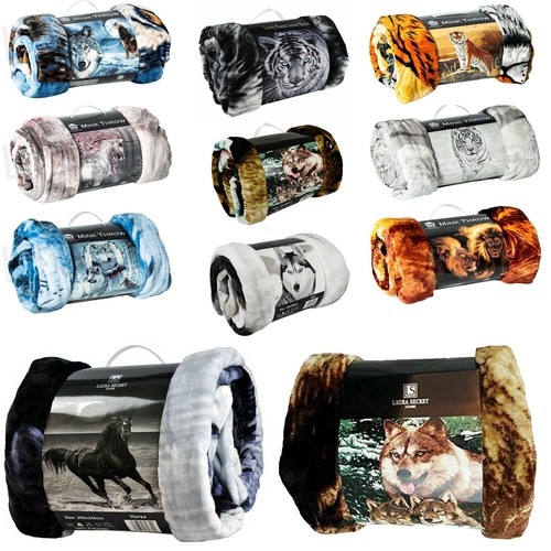 Animal faux fur mink throw - 3d,