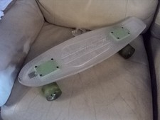 Vintage avigo skateboard clear penny board WITH GREEN WHEELS