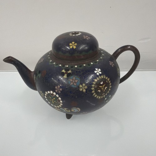 Vintage cloisonné mini teapot - cloisonné,
