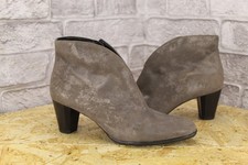 SILVER NUBUCK LEATHER MID HEEL