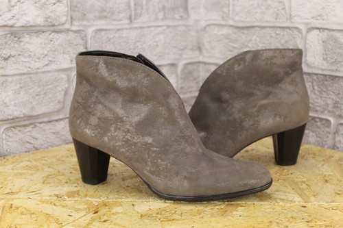 Silver nubuck leather - silver, heel