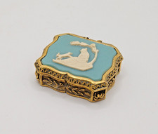 Vintage Solid Perfume Brass Cameo Hypnotique Wishing Tree Max Factor Hinged Box