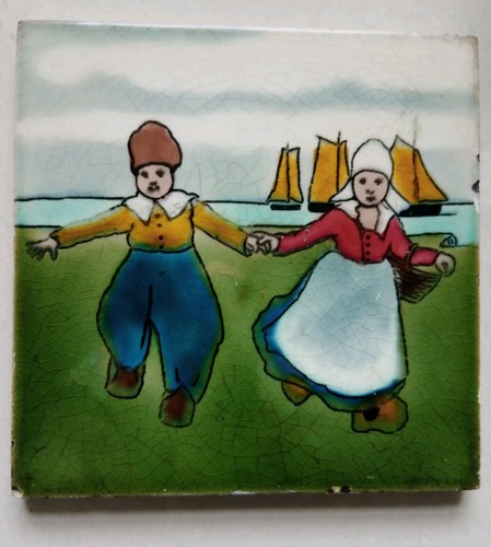 Vintage dutch scene ceramic - scene,