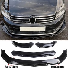 Gloss Black Front Bumper ABS Lip Spoiler Splitter For VW Passat B7 TDI 2011-2014