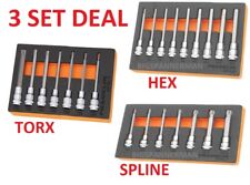 FRANKLIN TOOLS XFHL9 XFSL7 XFXL7  HEX TORX SPLINE KEY BIT SOCKET SET 3/8 Drive