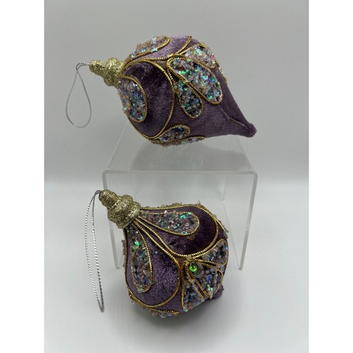 Purple velvet beaded christmas - purple,