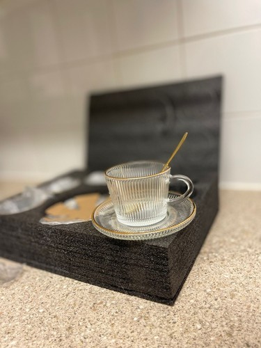 Glass tea coffee cup set - cup,