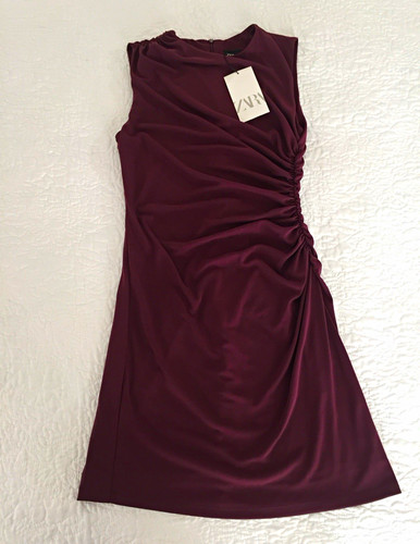 Zara burgundy plum ruched - burgundy,