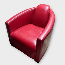 Red faux leather cigar lounge - faux,