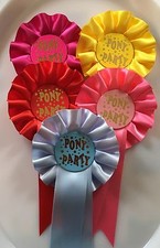 5 X 1 Tier Pony Party Rosettes For Awards *WIDE RIBBON* FREE POSTAGE