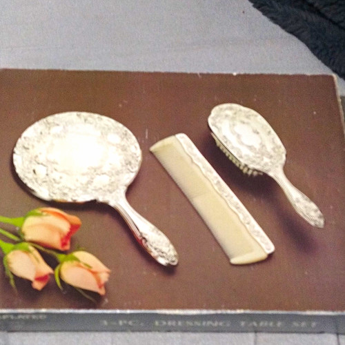 Silver 3pc vanity dressing - 3pc,