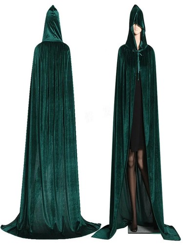 Adult velvet hooded robe - velvet, cloak