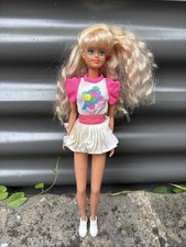Sindy Tennis Sport Doll  Hasbro 1988 White Cream Pink Blonde Hair