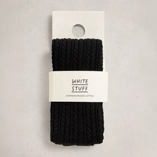 White Stuff Patty Pattern Tights Pure Black 